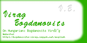 virag bogdanovits business card